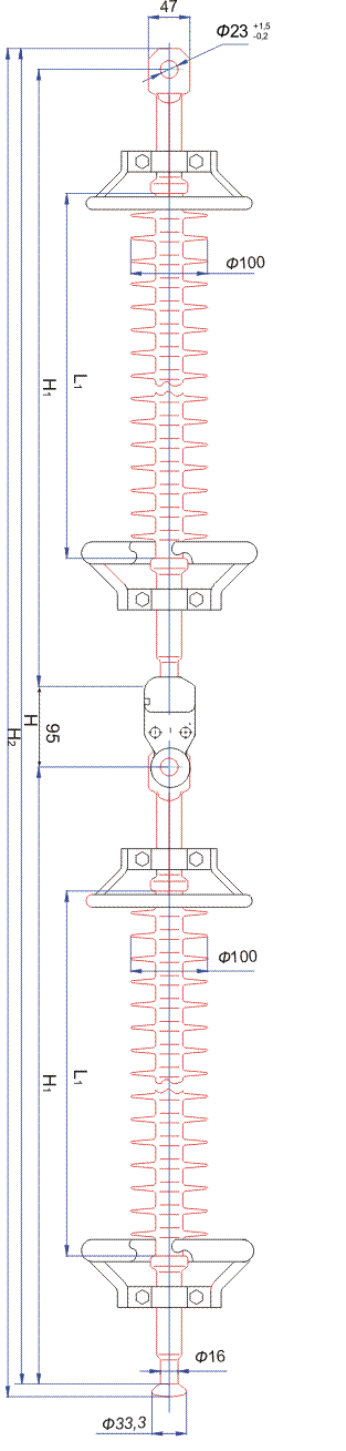 Полимерный подвесной изолятор ЛК-120/330