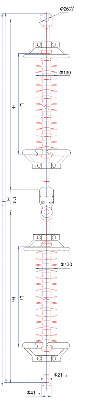Полимерный подвесной изолятор ЛК-160/500